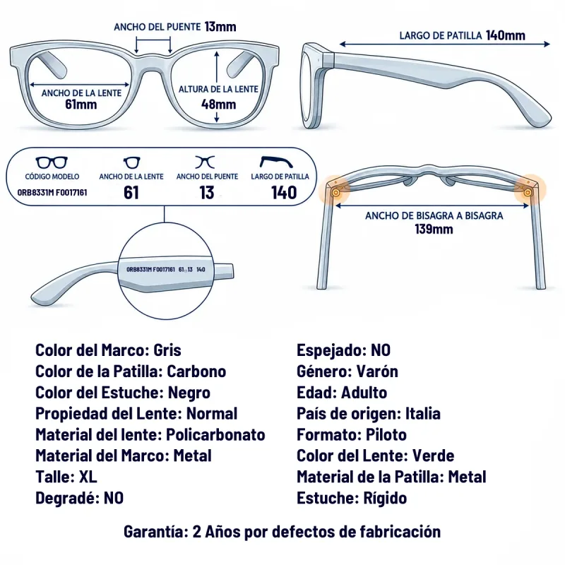 Ray-Ban RB8331M F00171-61-XL