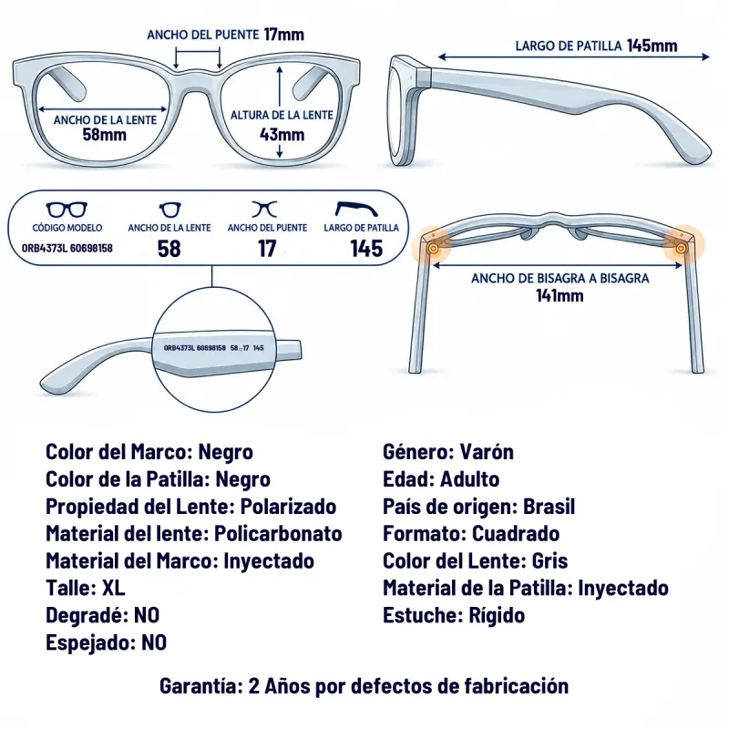 Ray-Ban Rb4373l 606981-58-XL