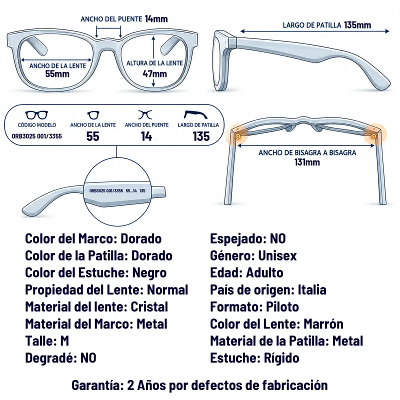 Ray-Ban RB3025 001/33-55-M