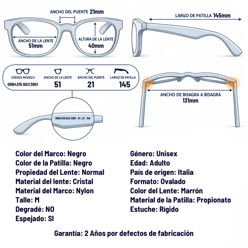 Ray-Ban Rb4315 601/39-51-M