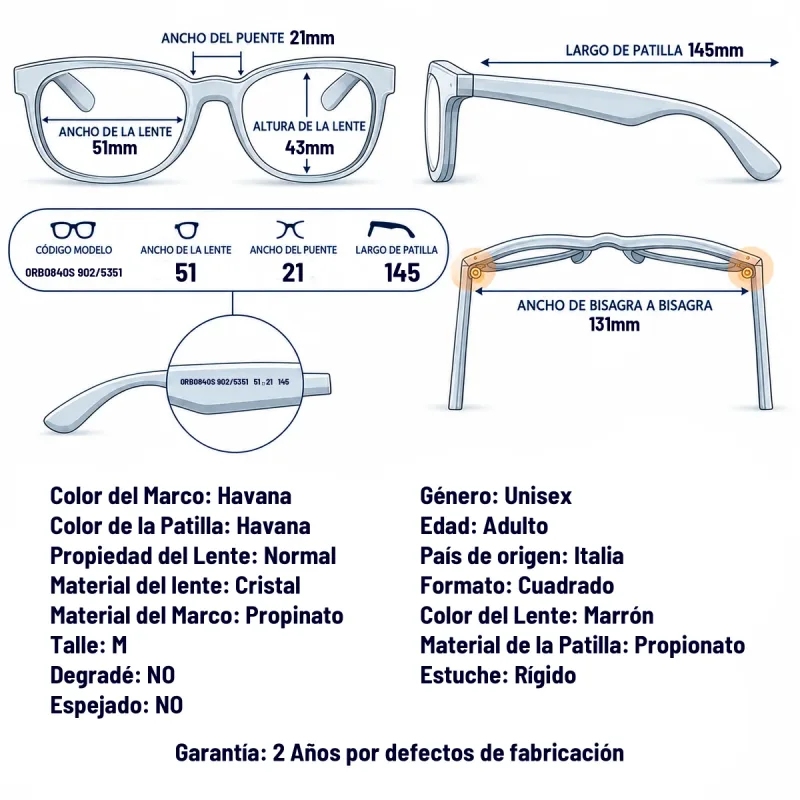 Ray-Ban Rb0840s 902/53-51-M
