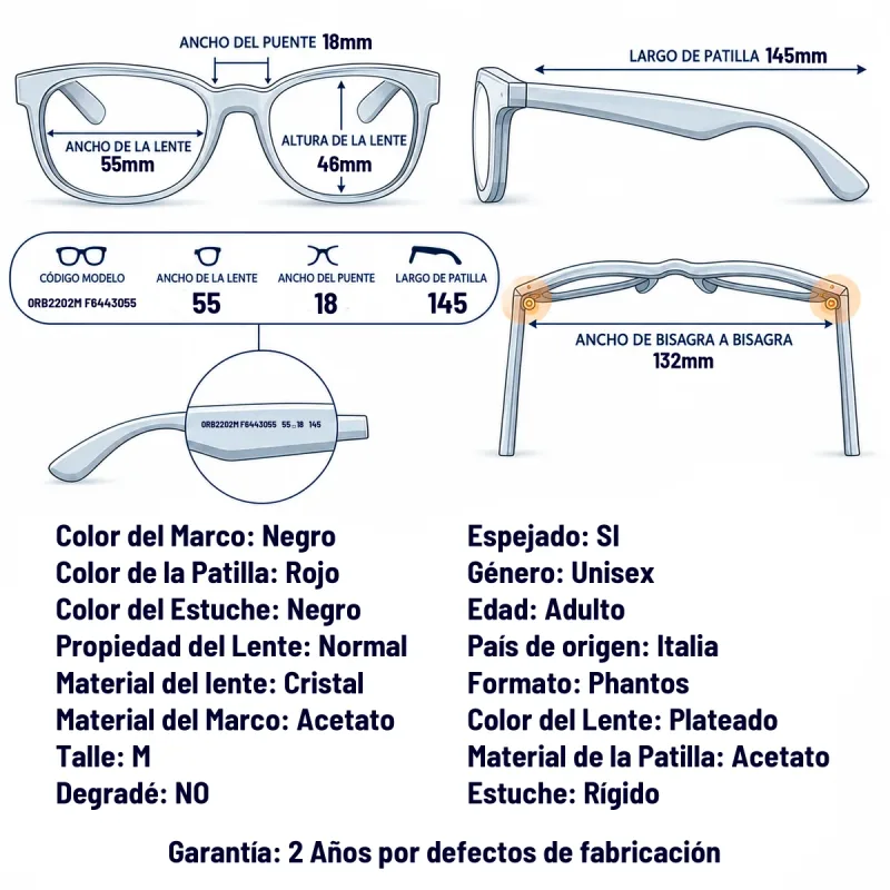 Ray-Ban Rb2202m F64430-55-M