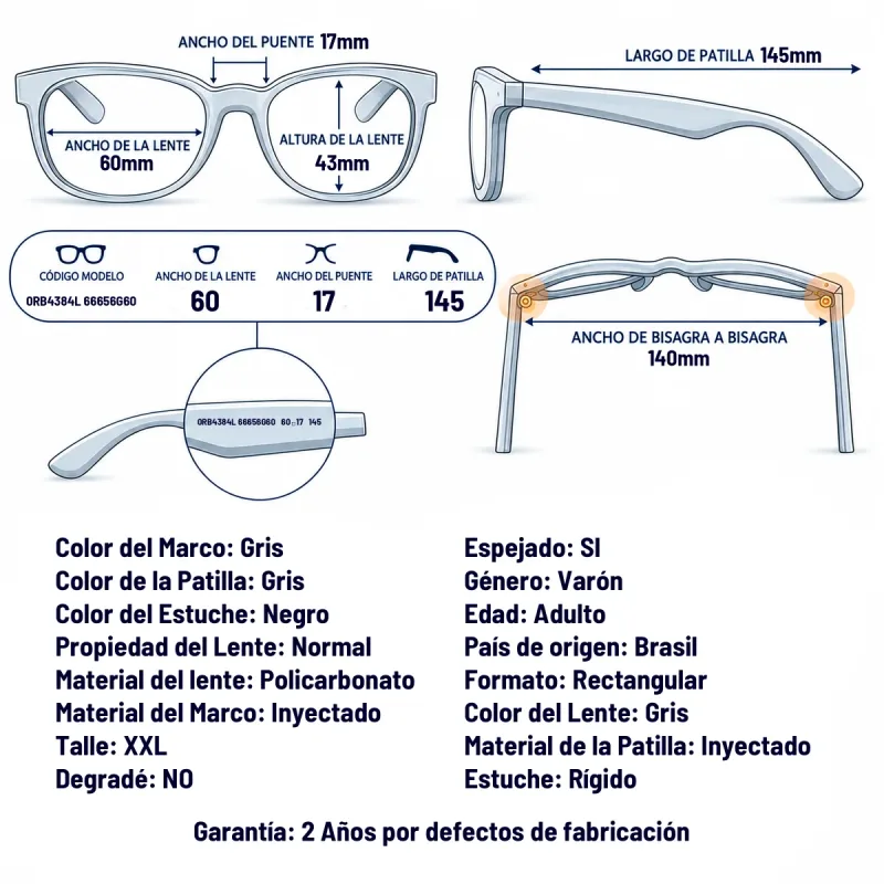 Ray-Ban RB4384L 66656G-60-XXL