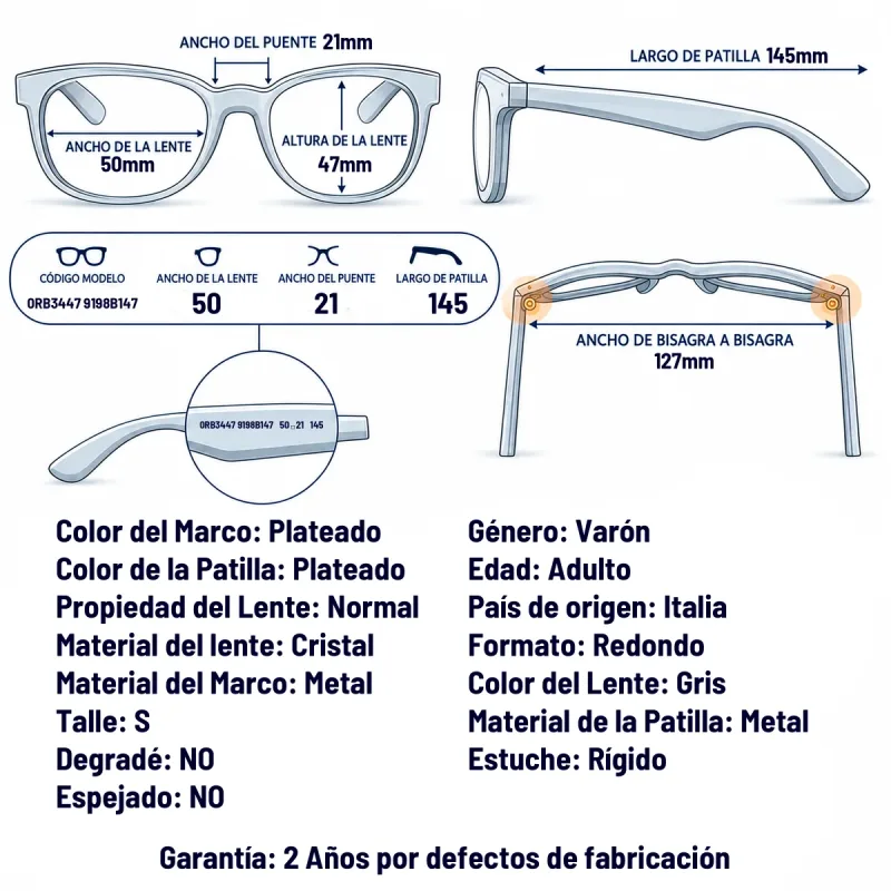 Ray-Ban RB3447 9198B1-47-S