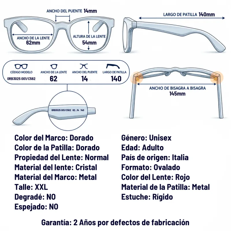 Ray-Ban Rb3025 001/C5-62-XXL