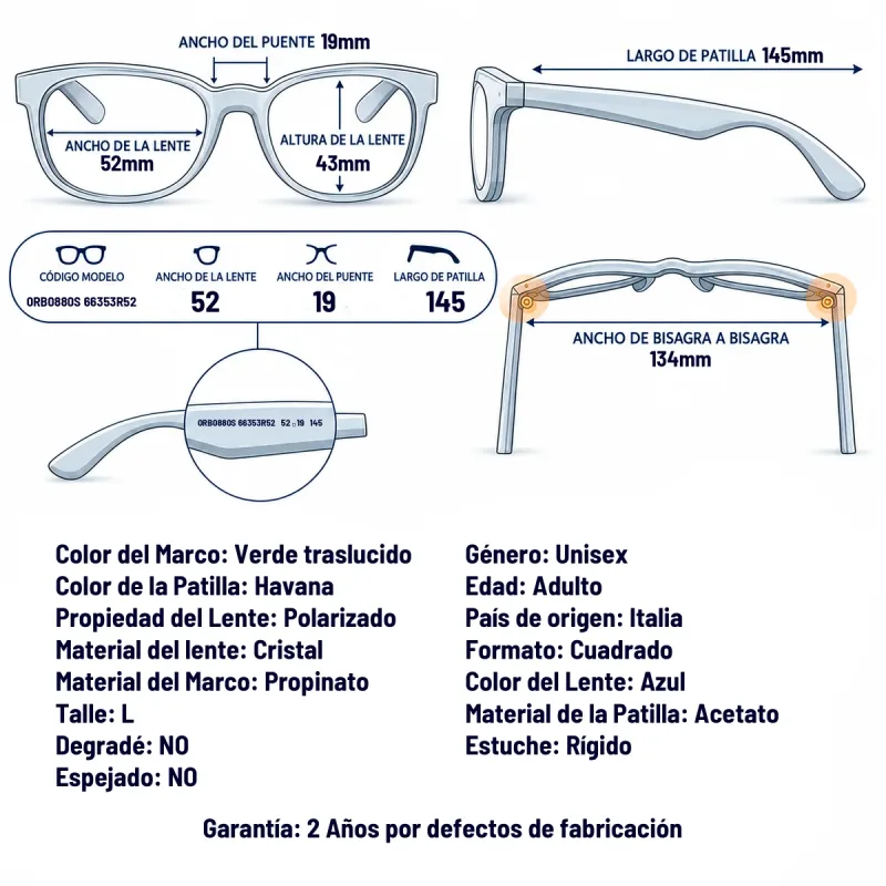 Ray-Ban RB0880S 66353R-52-L