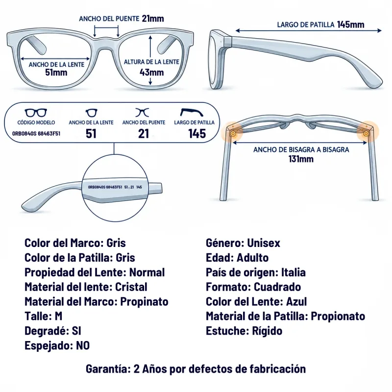 Ray-Ban Rb0840s 68463F-51-M