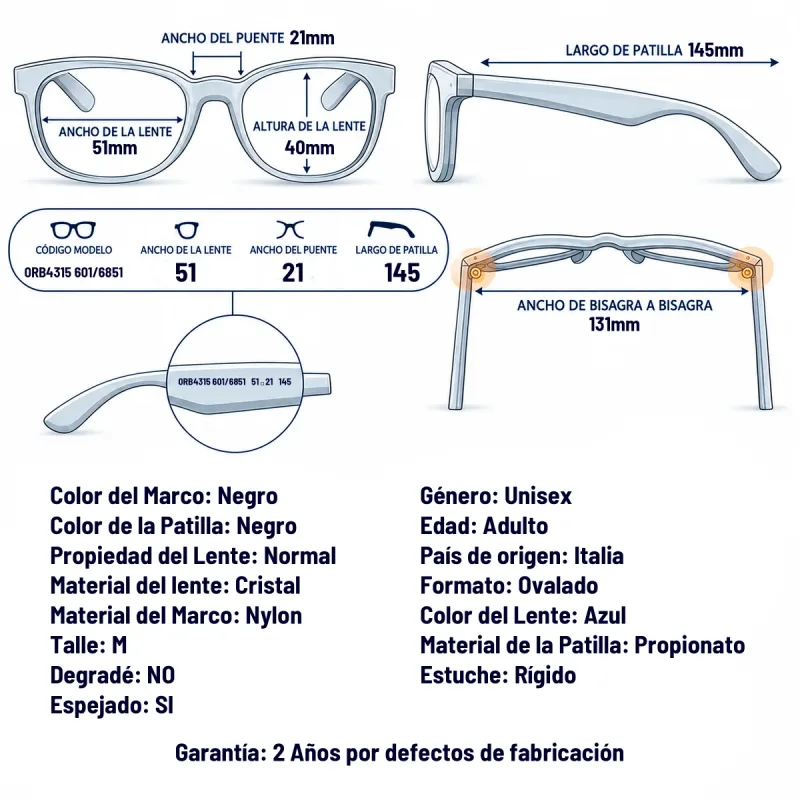 Ray-Ban Rb4315 601/68-51-M