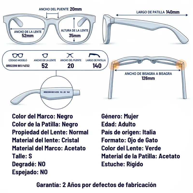 Ray-Ban Rb2299 901/4E-52-S