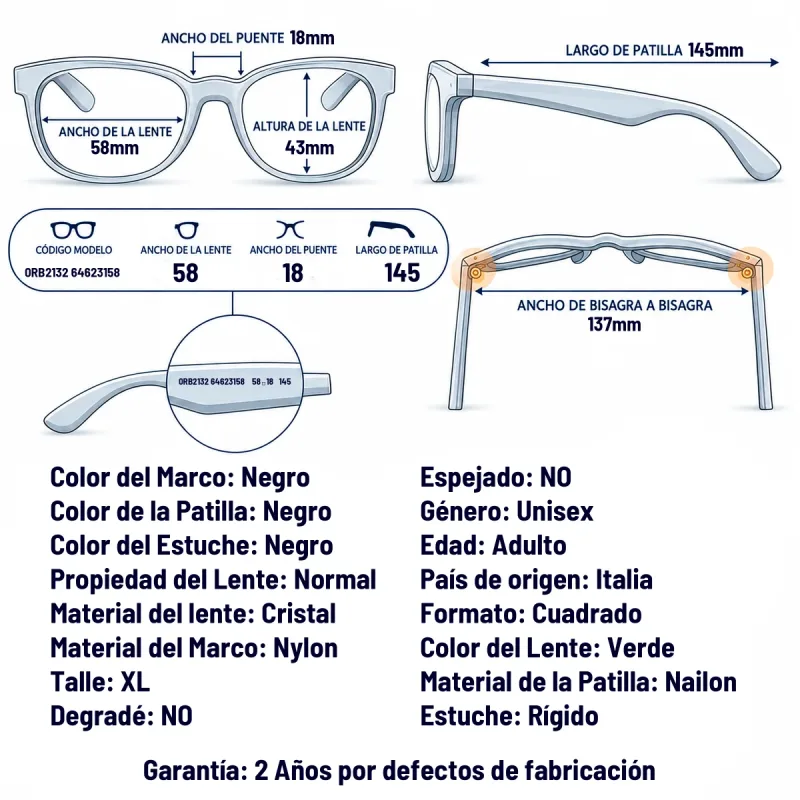 Ray-Ban RB2132 646231-58-XL