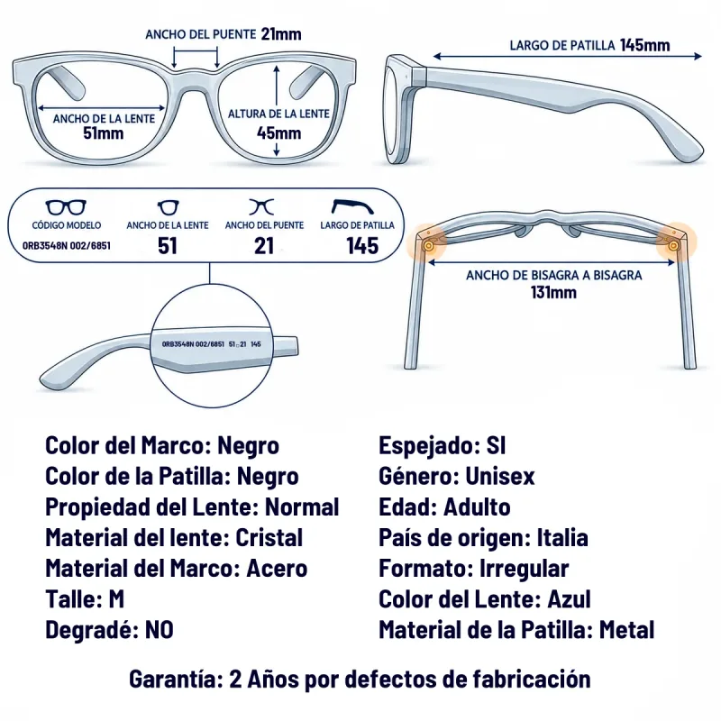 Ray-Ban Rb3548n 002/68-51-M