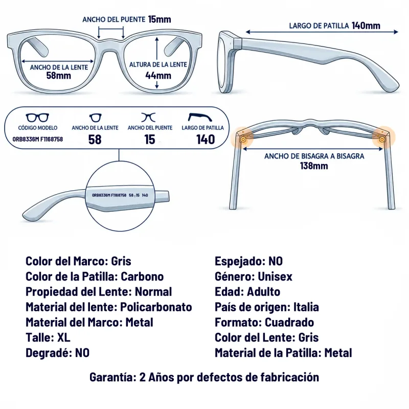 Ray-Ban RB8336M F11687-58-XL
