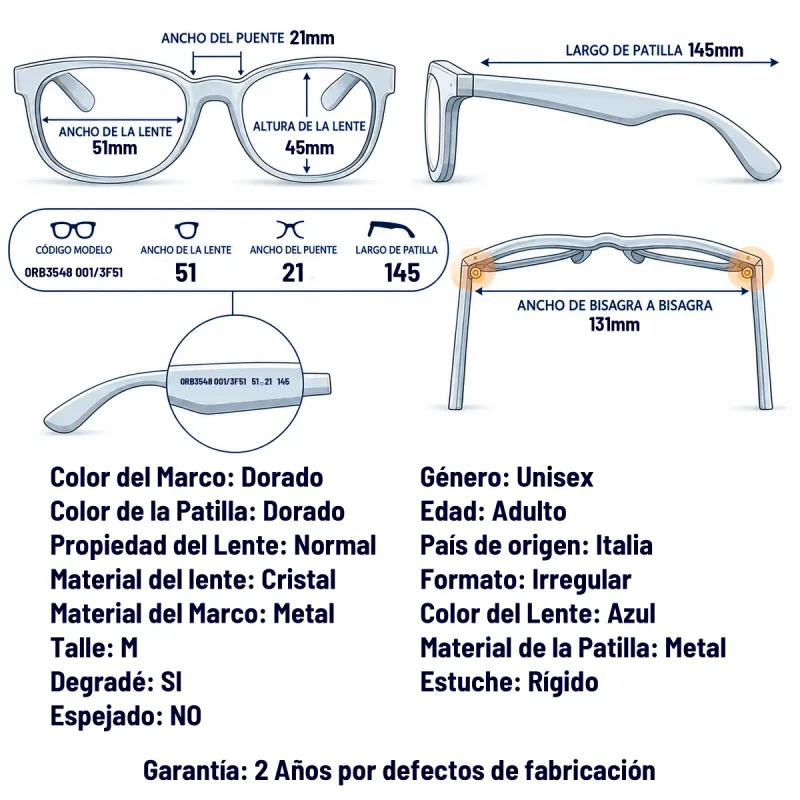Ray-Ban RB3548  001/3F-51-M