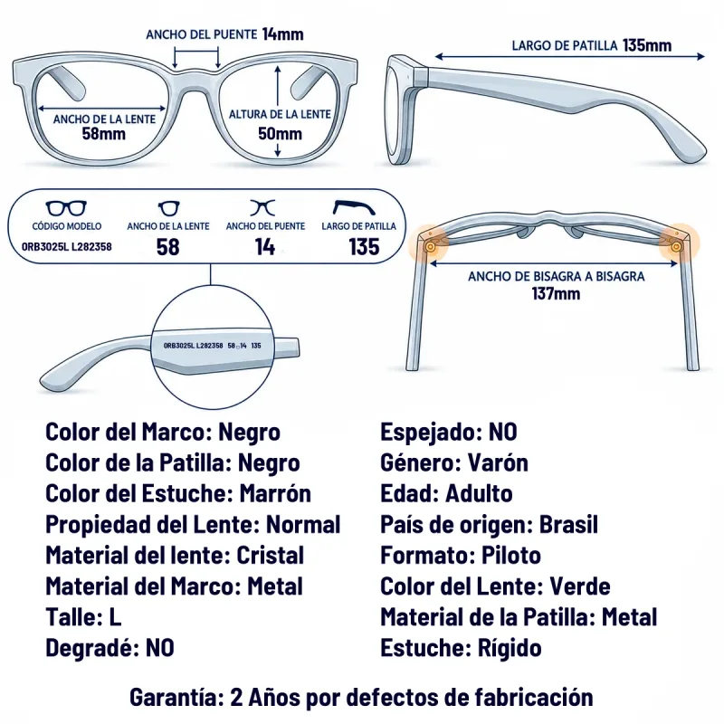 Ray-Ban RB3025L L2823-58-L