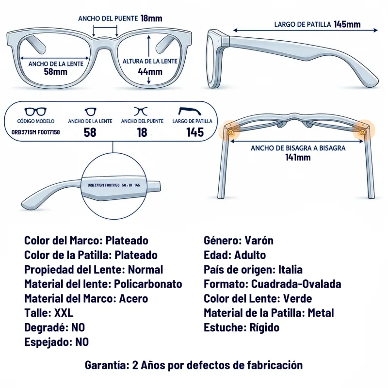 Ray-Ban 0RB3715M  F00171-58-XXL
