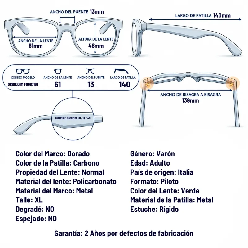 Ray-Ban Rb8331m F00871-61-XL