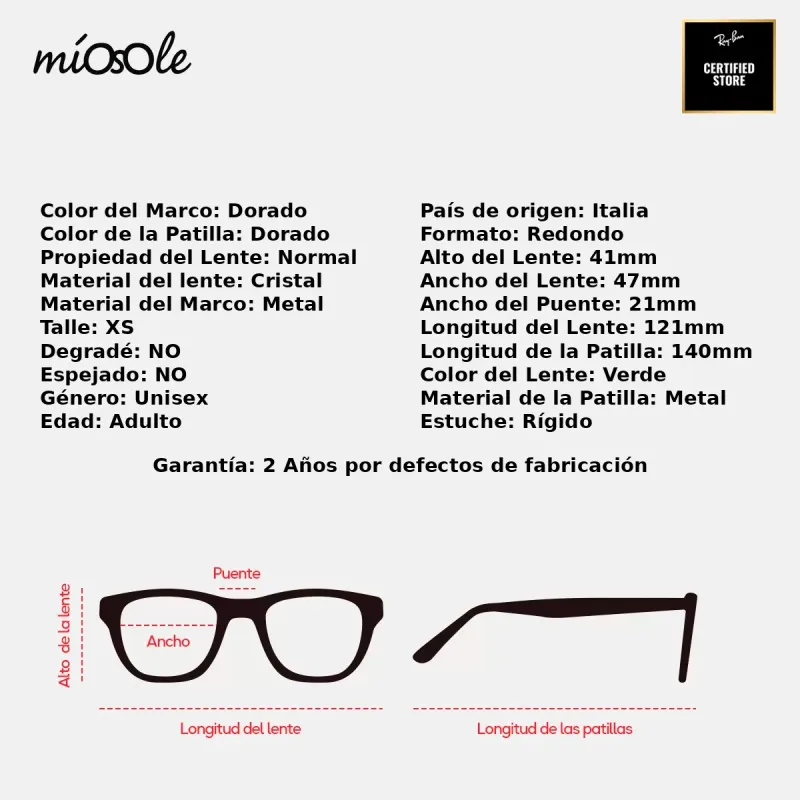 Ray-Ban 0RB3447 001-47-XS