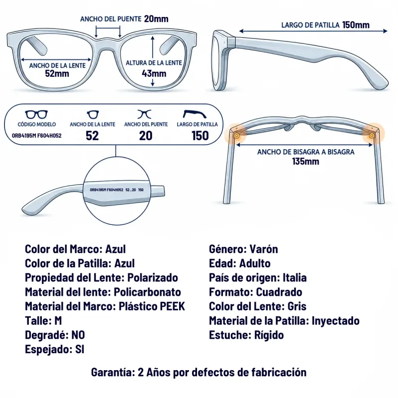 Ray-Ban Rb4195m F604H0-52-M