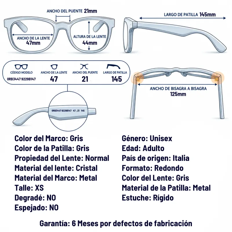 Ray-Ban 0RB3447  9229B1-47-XS