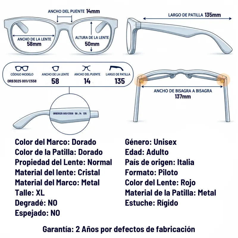 Ray-Ban Rb3025 001/C5-58-XL