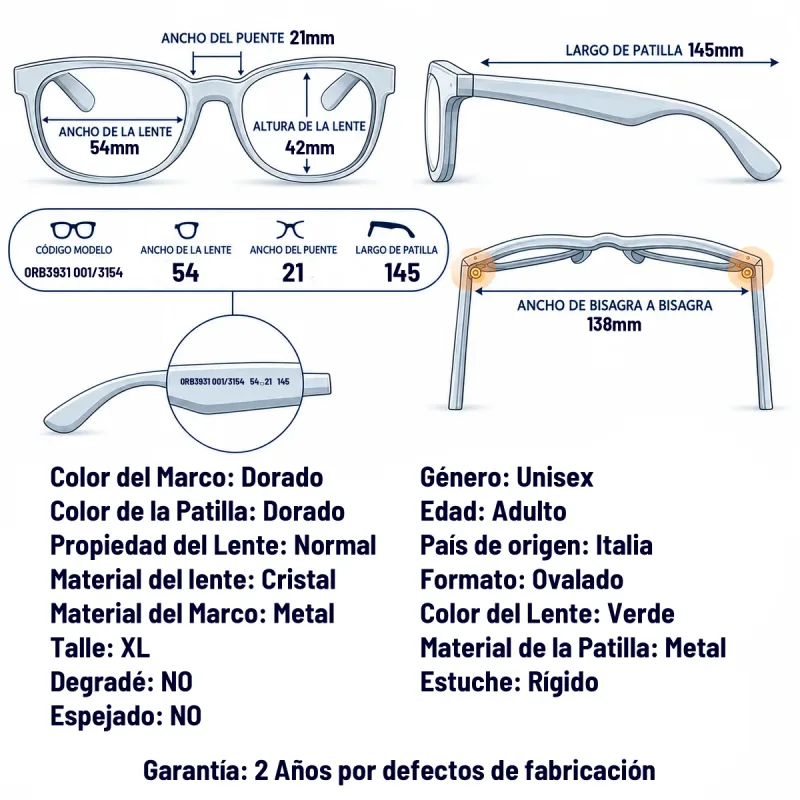 Ray-Ban Rb3931 001/31-54-XL