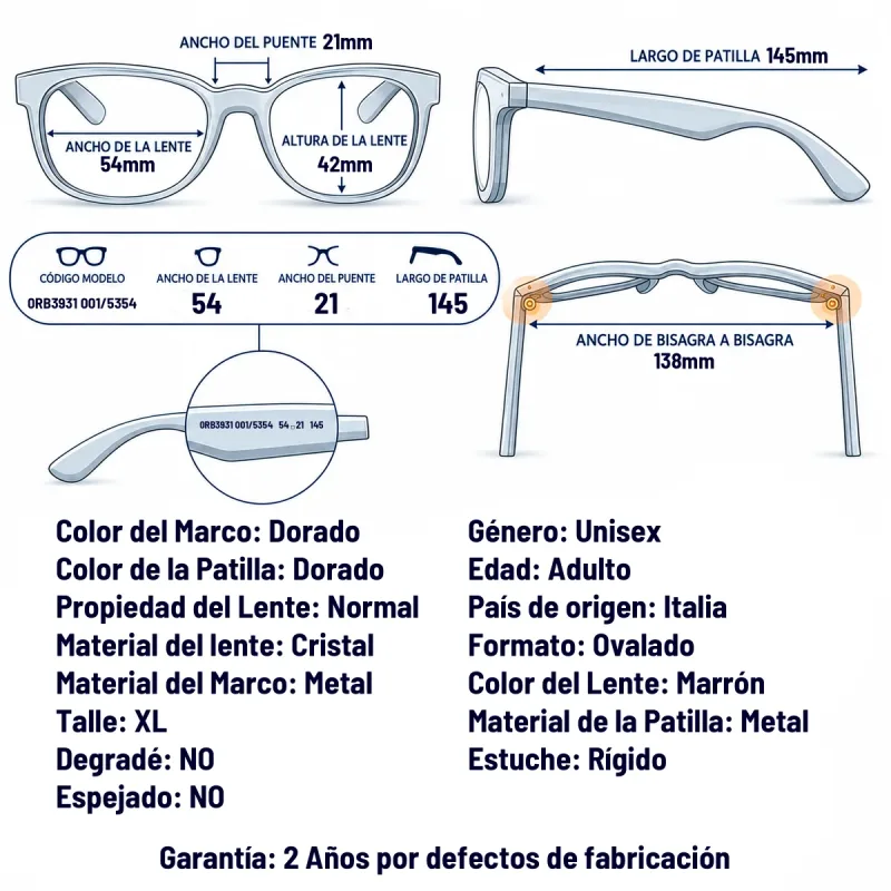 Ray-Ban Rb3931 001/53-54-XL