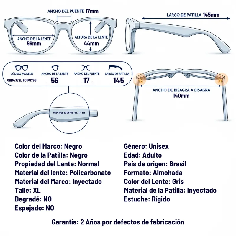 Ray-Ban RB4372L 601/87-56-XL