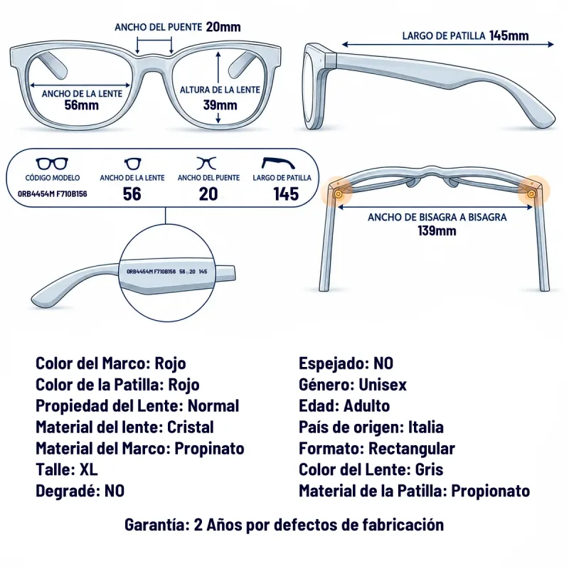 Ray-Ban Rb4454m F710B1-56-XL