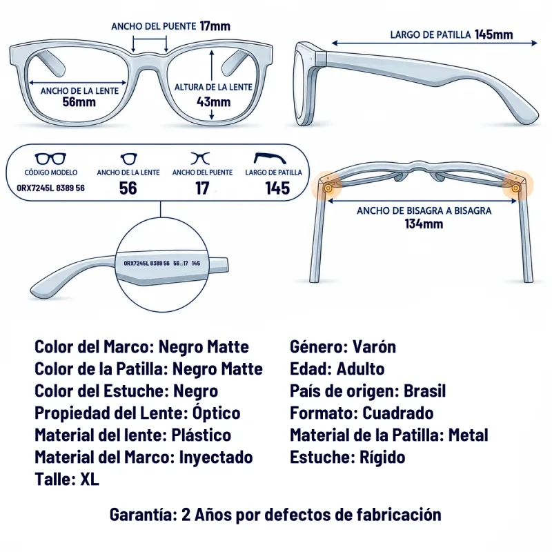 Ray-Ban RX7245L 8389-56-XL
