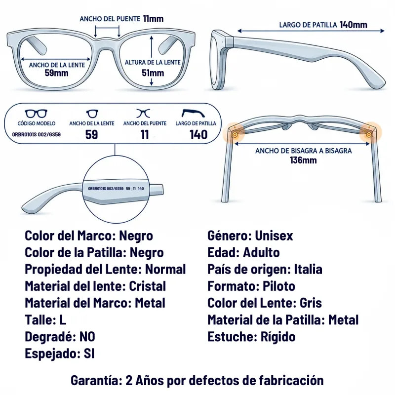 Ray-Ban RBR0101S 002/GS-59-L