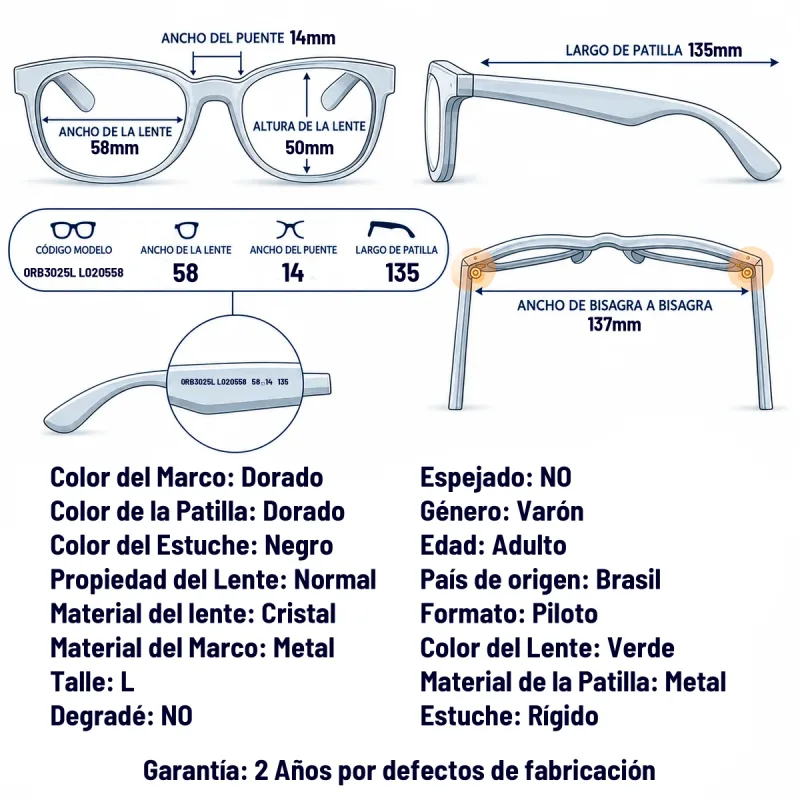 Ray-Ban RB3025L L0205-58-L
