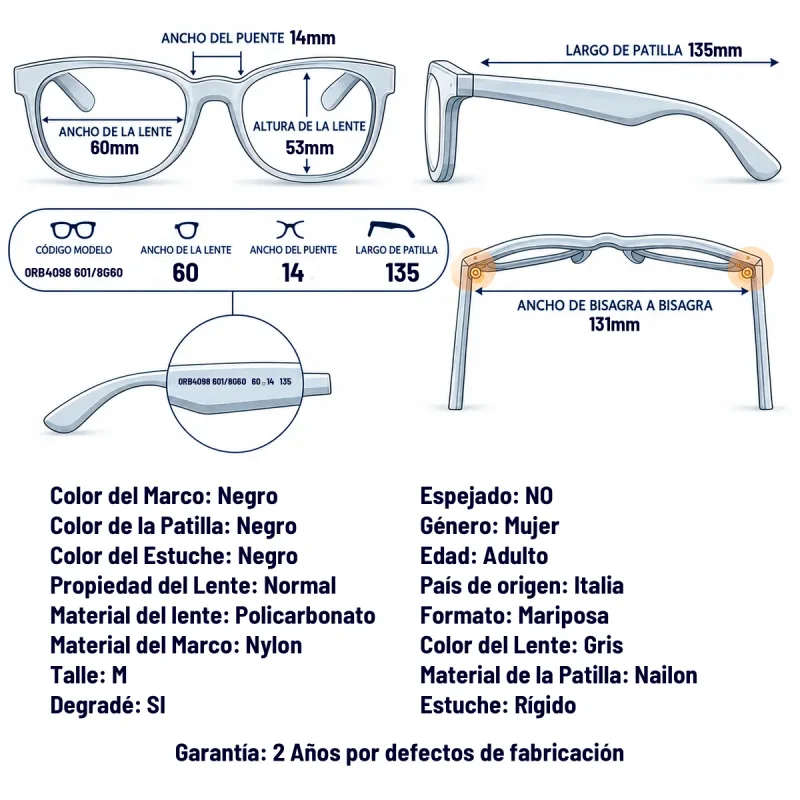 Ray-Ban Rb4098 601/8G-60-M